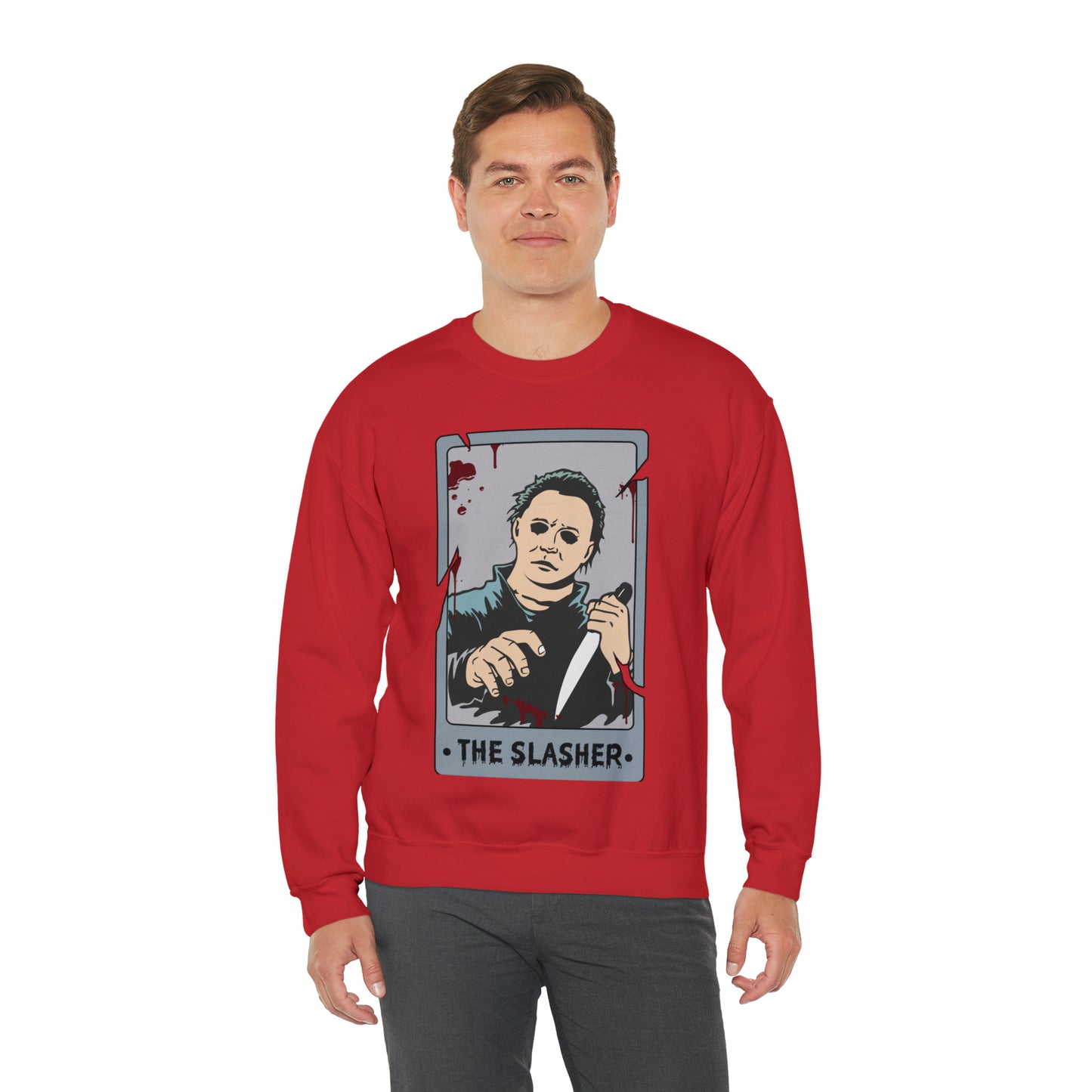 The Slasher Tarot Card Unisex Heavy Blend™ Crewneck Sweatshirt