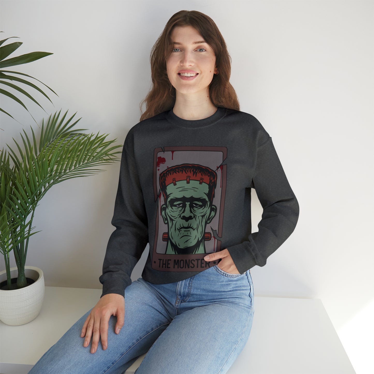 The Monster Tarot Card Unisex Heavy Blend™ Crewneck Sweatshirt