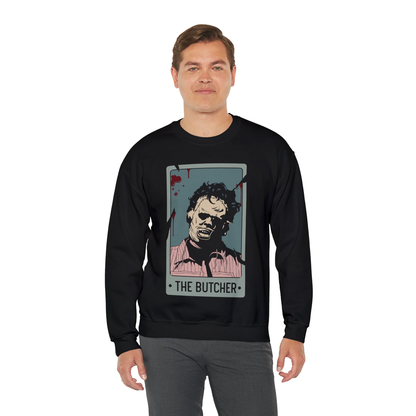 The Butcher Tarot Card Unisex Heavy Blend™ Crewneck Sweatshirt