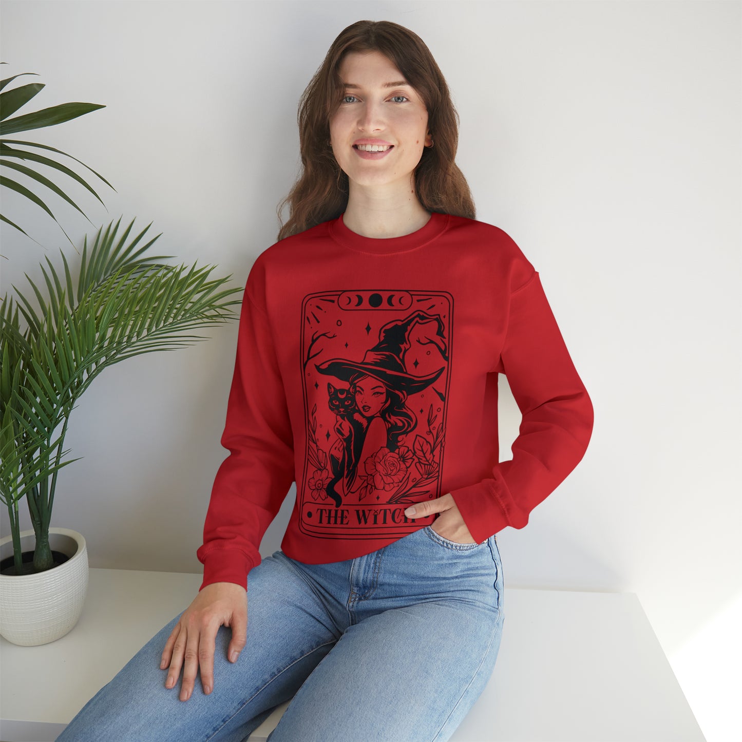 The Witch Tarot Card Unisex Heavy Blend™ Crewneck Sweatshirt