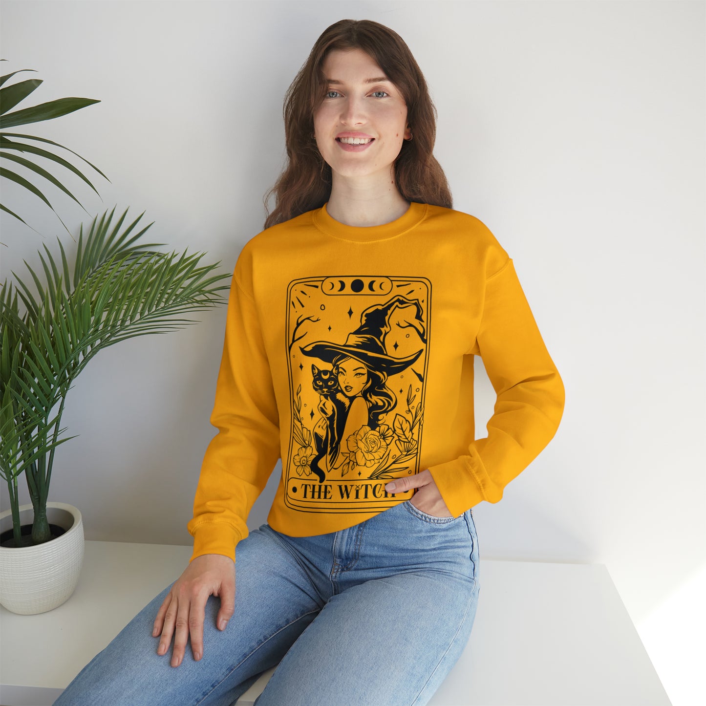 The Witch Tarot Card Unisex Heavy Blend™ Crewneck Sweatshirt