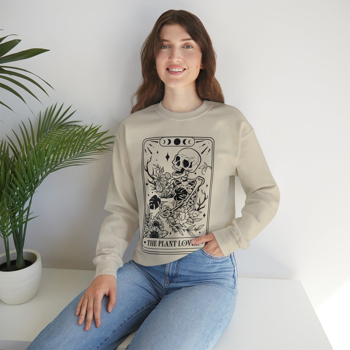 The Plant Lover Tarot Card Unisex Heavy Blend™ Crewneck Sweatshirt