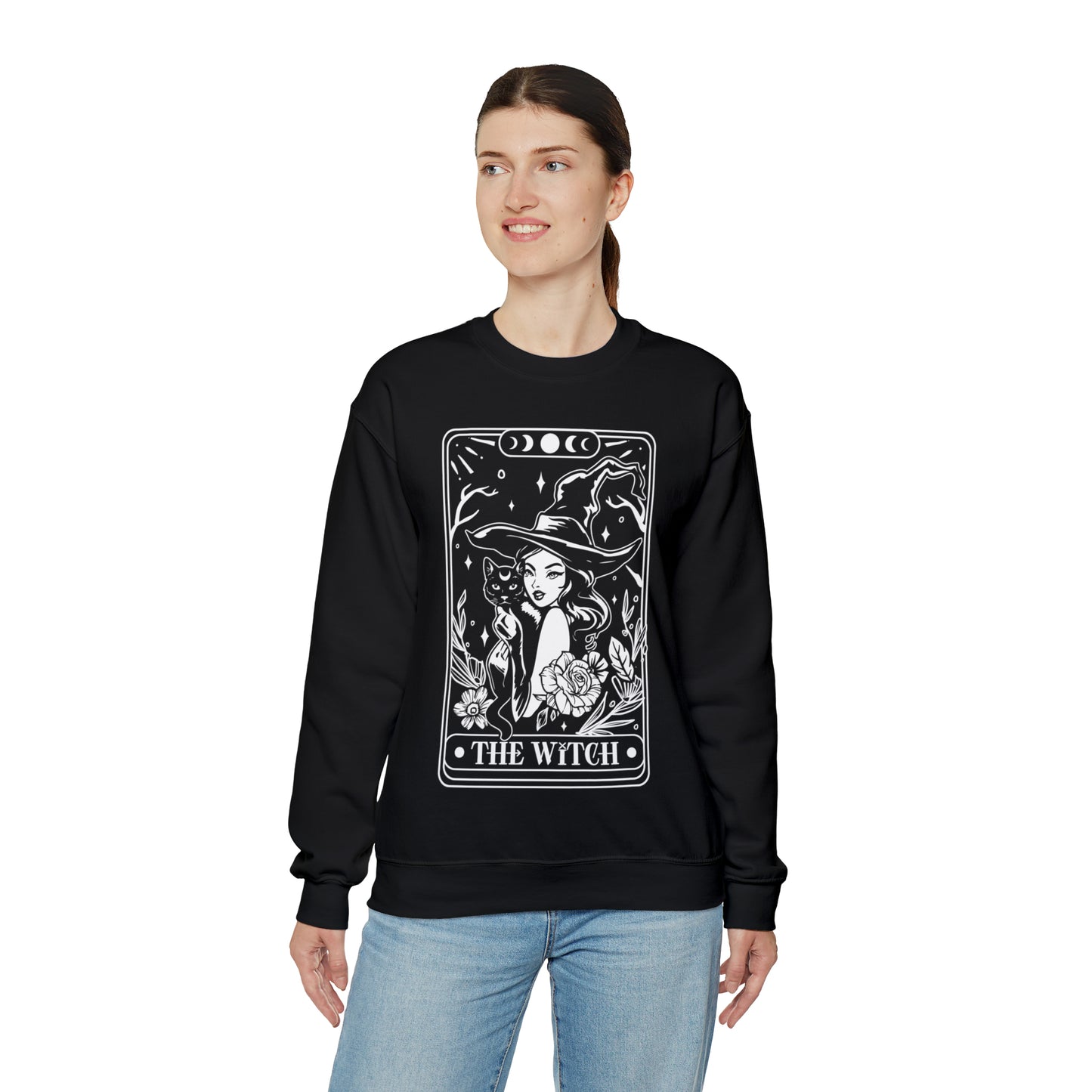 The Witch Tarot Card Unisex Heavy Blend™ Crewneck Sweatshirt