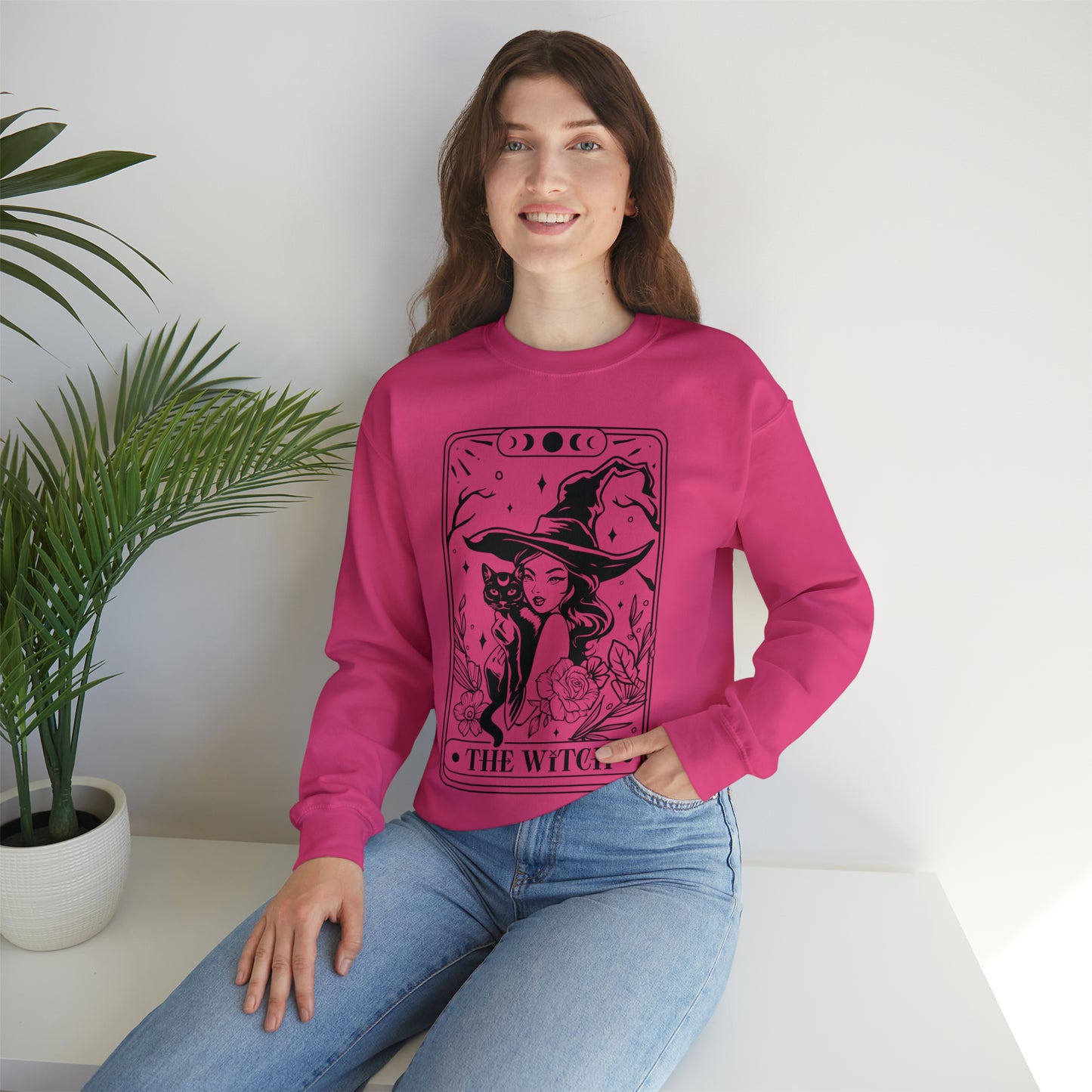 The Witch Tarot Card Unisex Heavy Blend™ Crewneck Sweatshirt